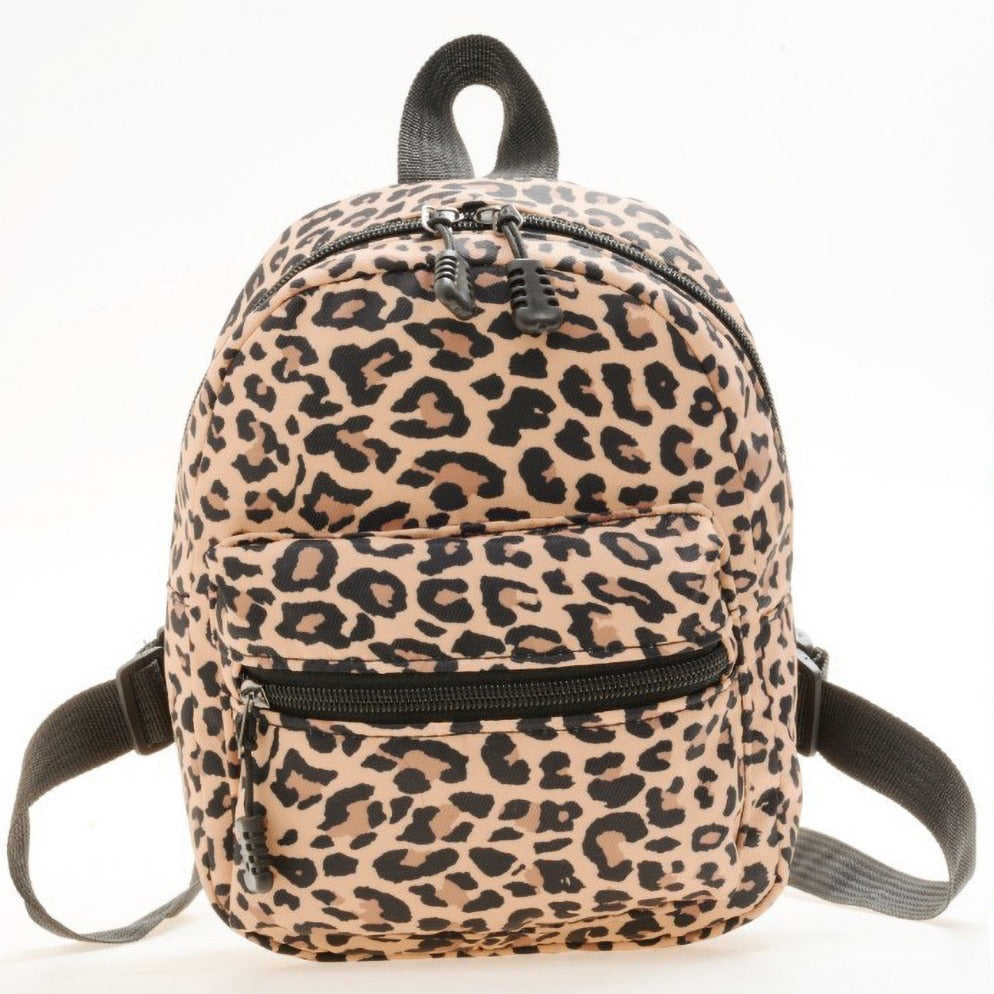 Animal Print Nylon Backpack