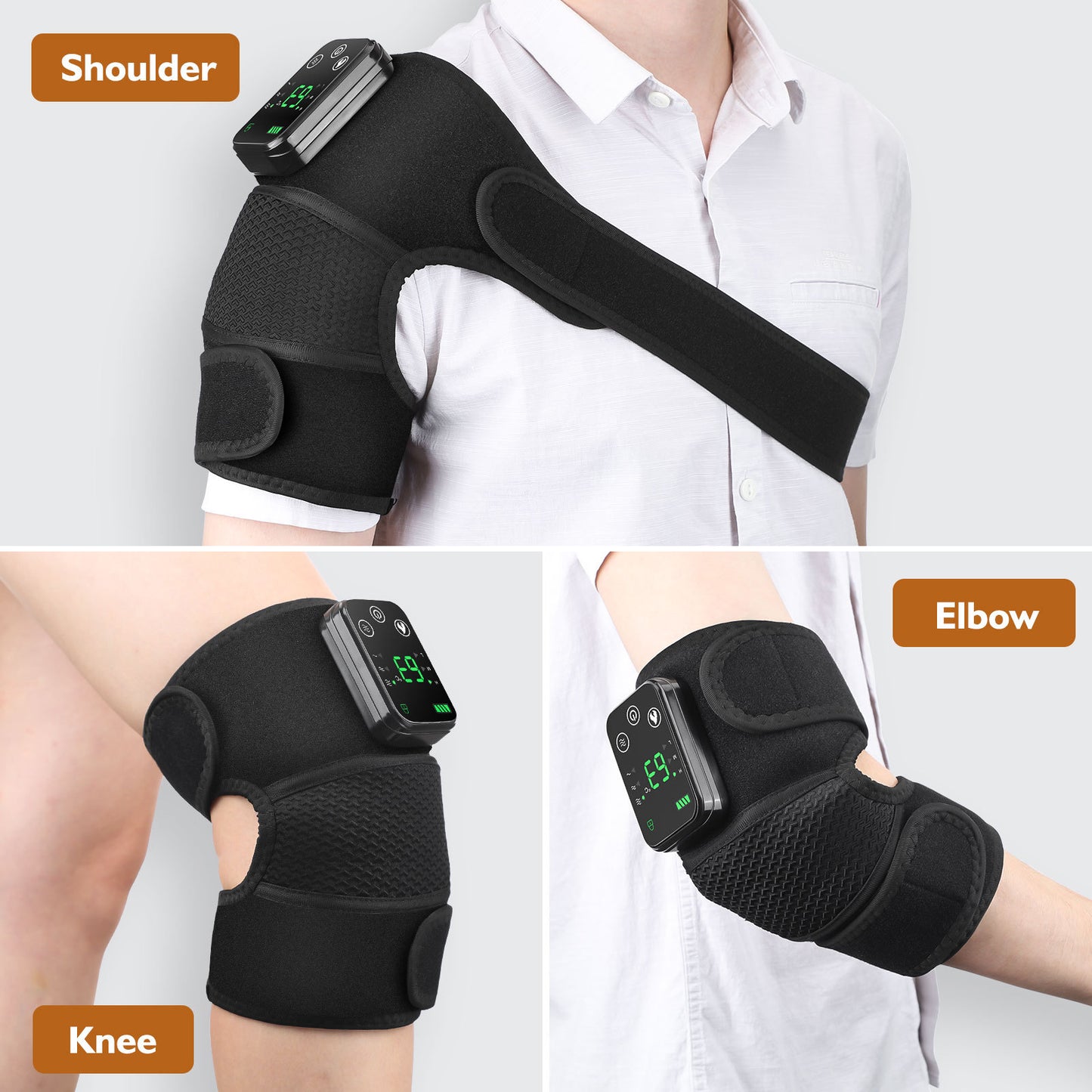 Knee Massager Shoulder Brace - Cordless, Heat Heating Pad