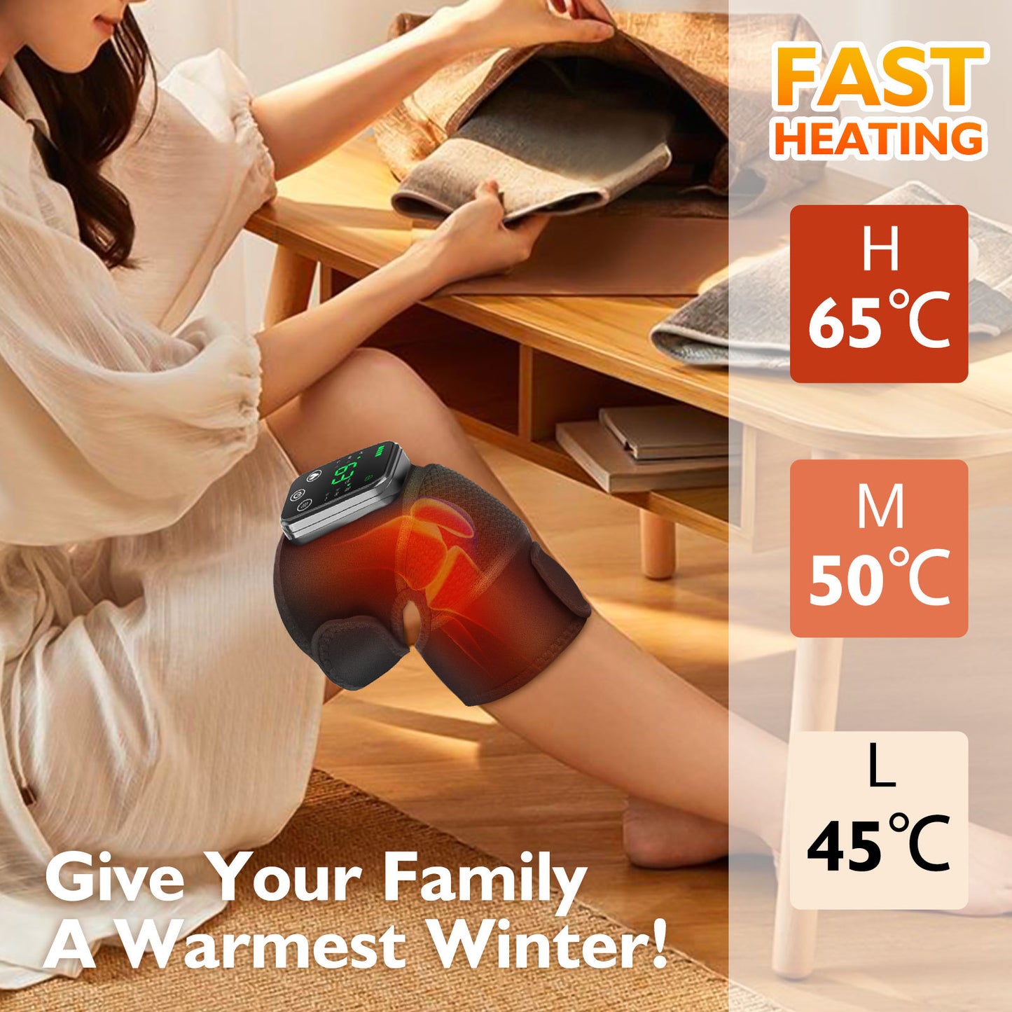 Knee Massager Shoulder Brace - Cordless, Heat Heating Pad