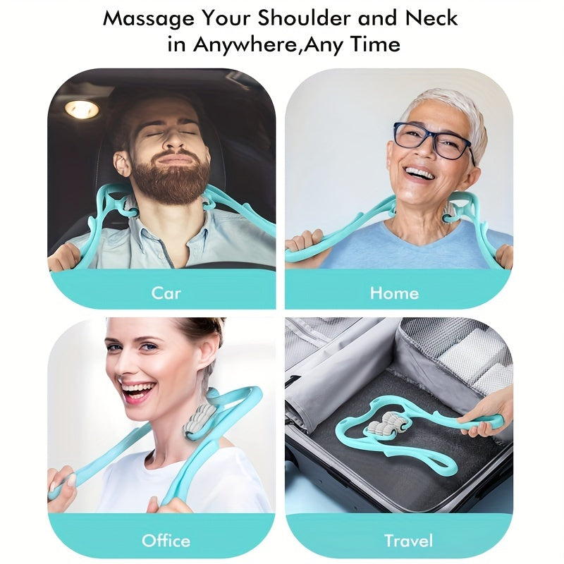 Handheld Neck Massager with 6 Trigger Point Rollers