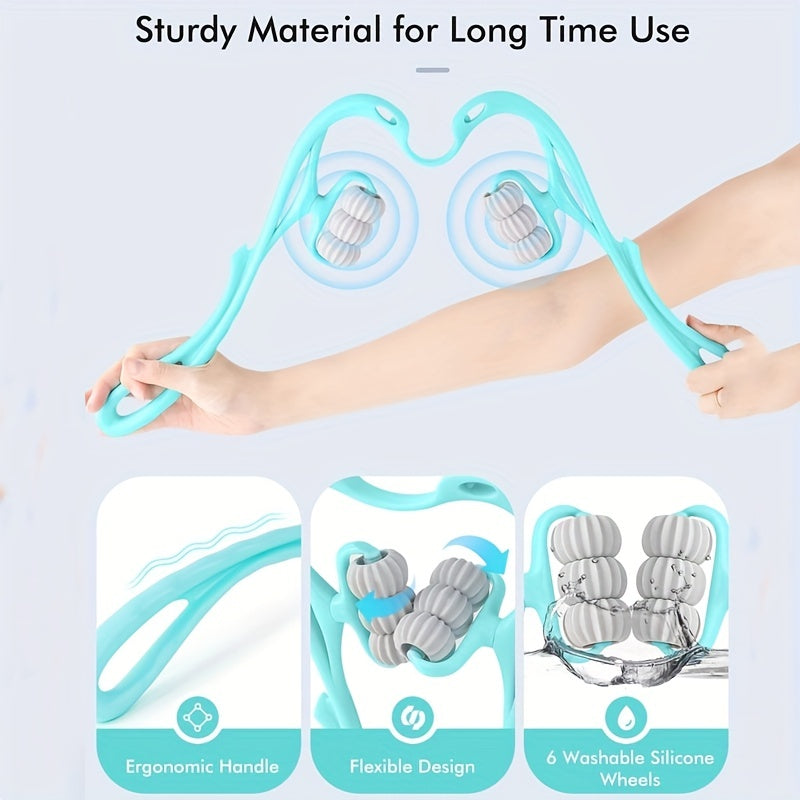 Handheld Neck Massager with 6 Trigger Point Rollers