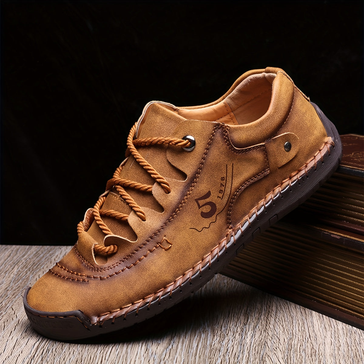 Casual Handmade Stitching Men's Flats - Outdoor Walking Shoes Sneakers
