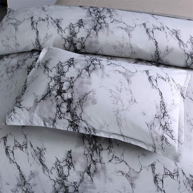 3-Piece Marble Luxury Duvet Cover Set