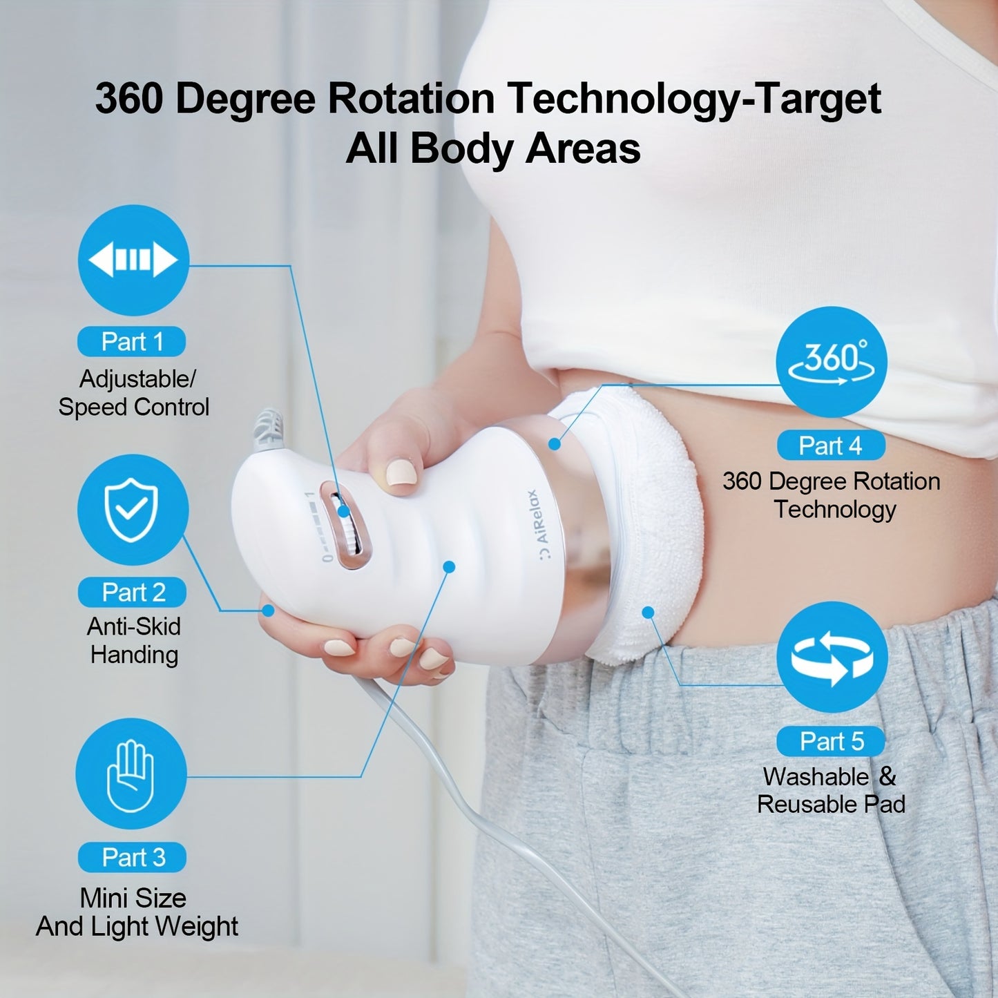 AI Relax Electric Body Massager with Speed Control