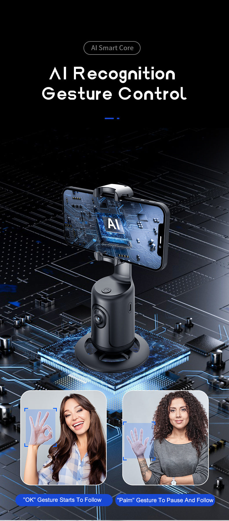 Auto Face Tracking Tripod 360°