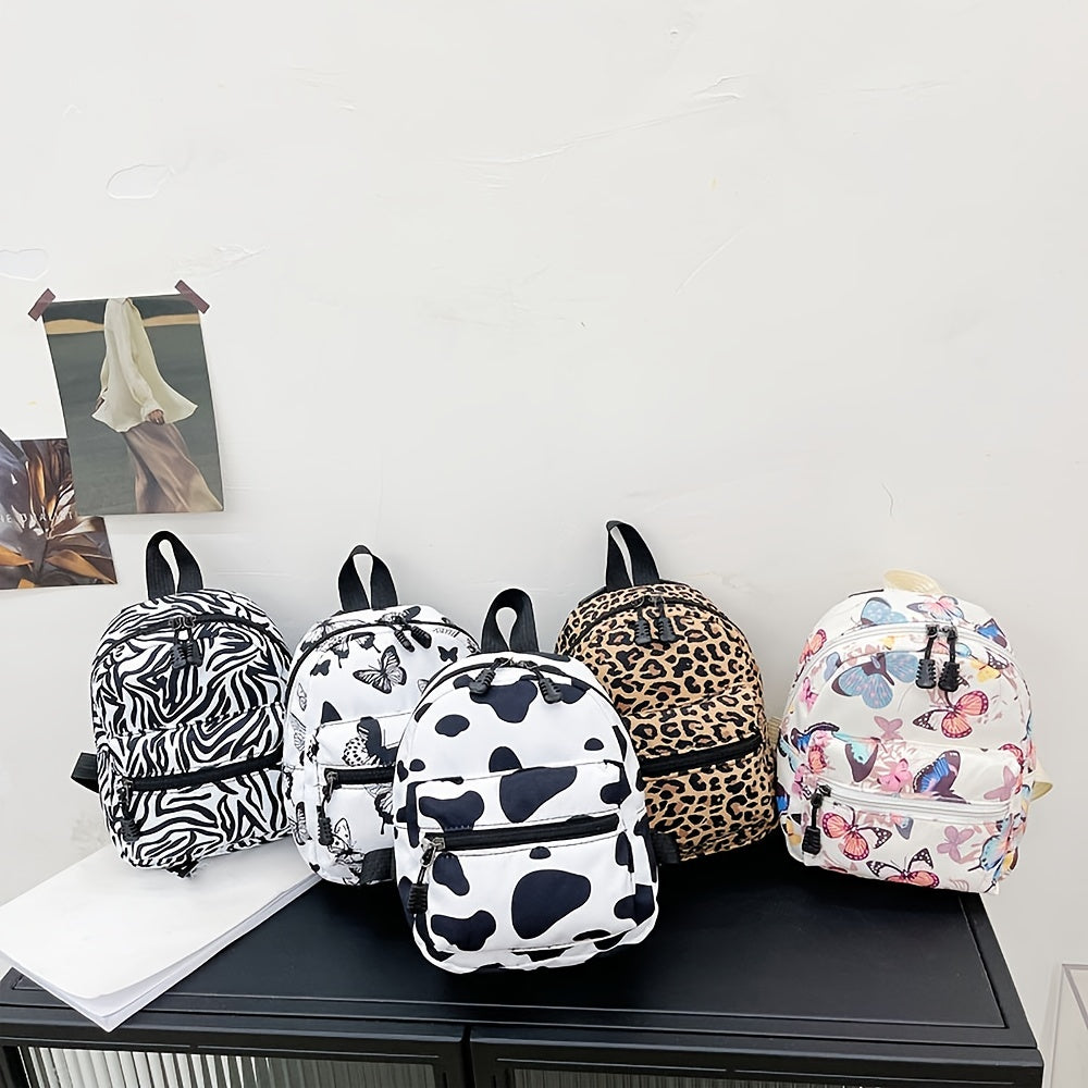 Animal Print Nylon Backpack