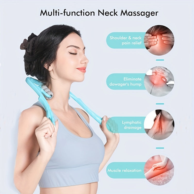 Handheld Neck Massager with 6 Trigger Point Rollers
