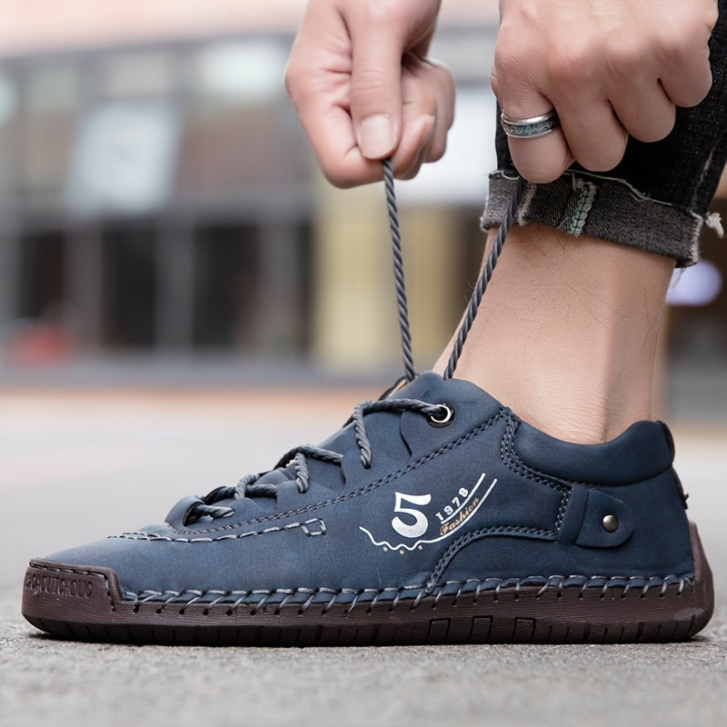 Casual Handmade Stitching Men's Flats - Outdoor Walking Shoes Sneakers