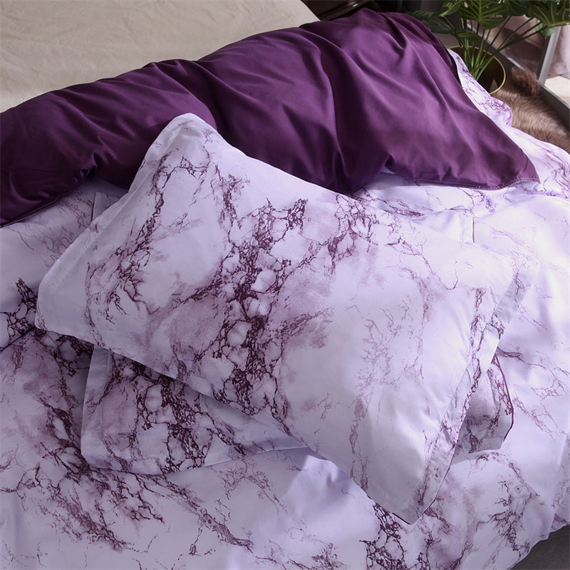 3-Piece Marble Luxury Duvet Cover Set