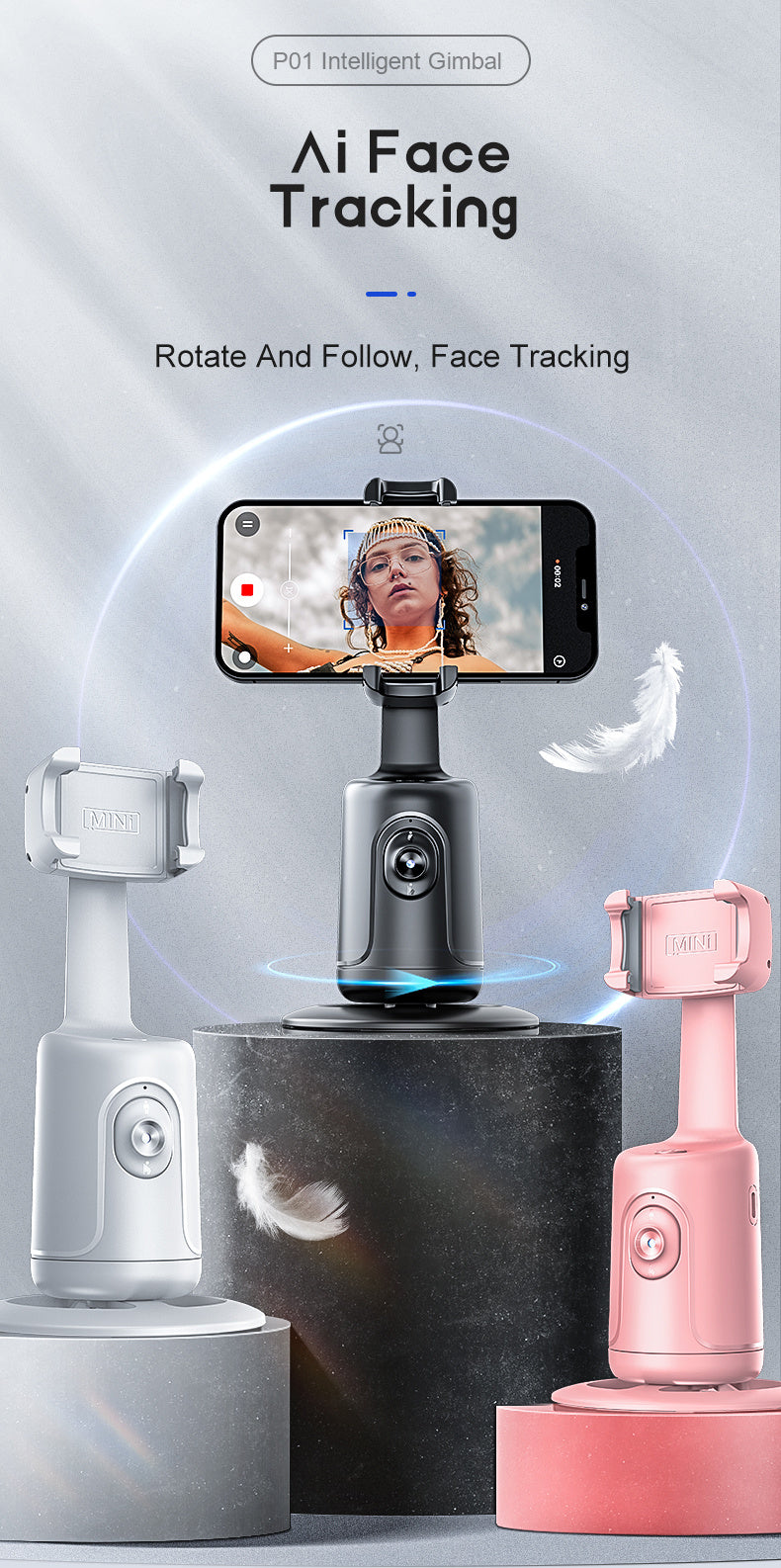 Auto Face Tracking Tripod 360°