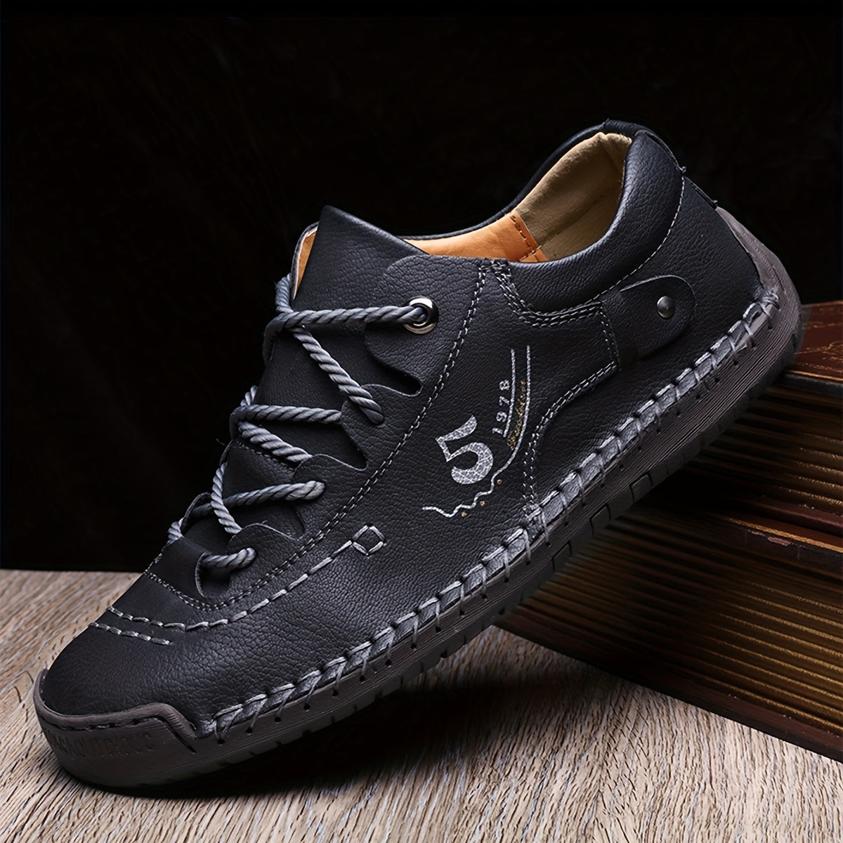 Casual Handmade Stitching Men's Flats - Outdoor Walking Shoes Sneakers