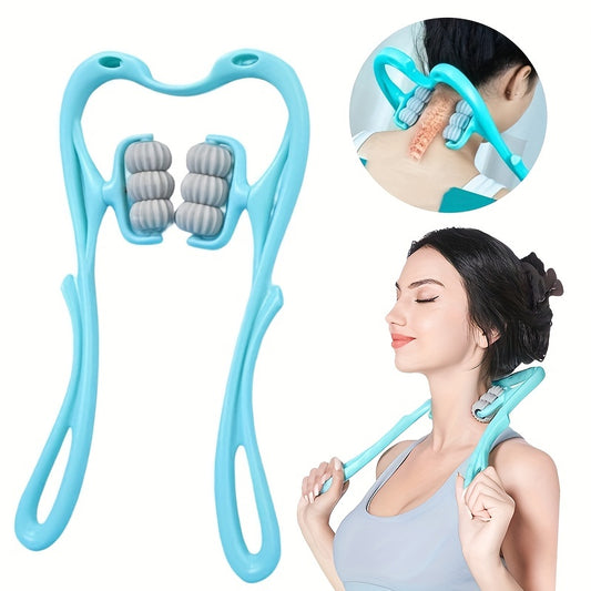 Handheld Neck Massager with 6 Trigger Point Rollers